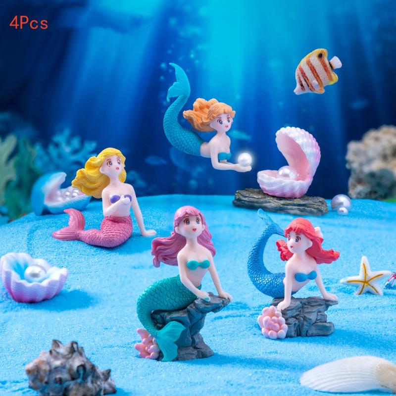 Aquarium Innovative Marine - Set di 4 Ornamenti in Plastica